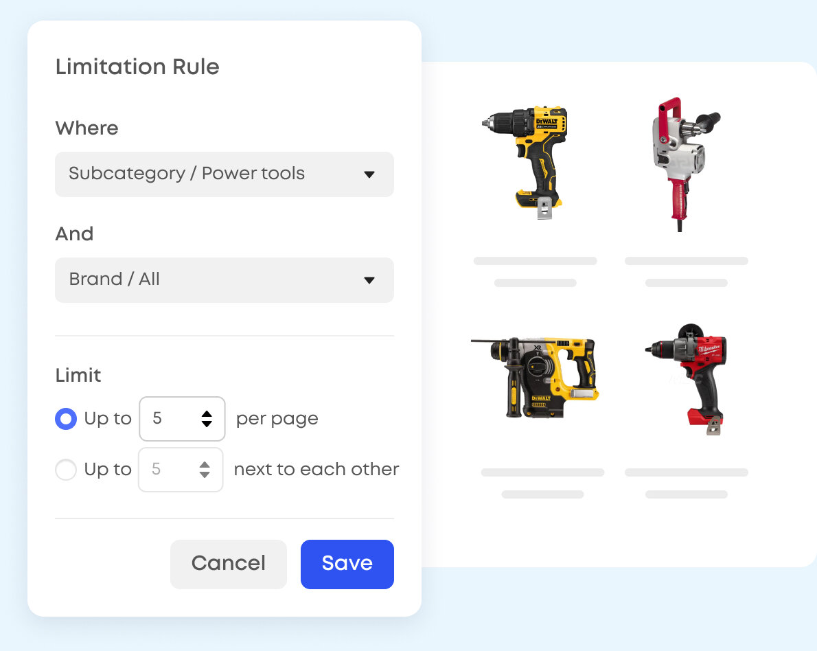 Sortler, Equipment & Supplies Online Store: Enhance your catalog variety with smart rules